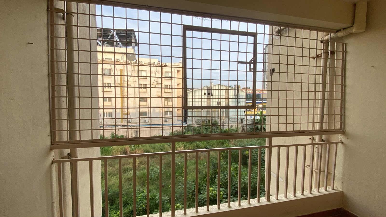 Pigeon Net Installation at Radiant White Orchid, Bannerghatta Road, Bengaluru - Kutbi Aluminium Glass & Hardware (Before)