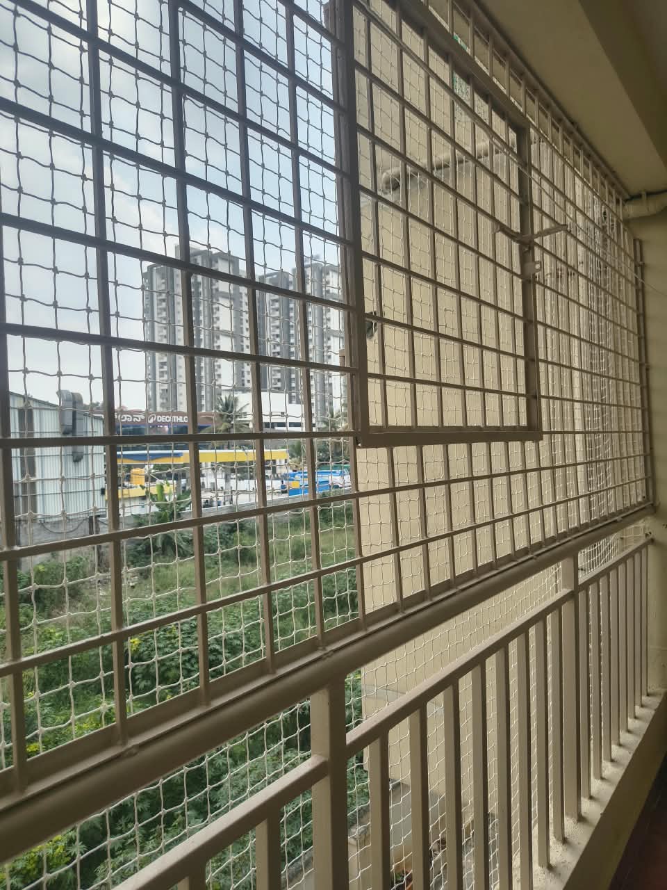 Pigeon Net Installation at Radiant White Orchid, Bannerghatta Road, Bengaluru - Kutbi Aluminium Glass & Hardware (After / Completed Work)