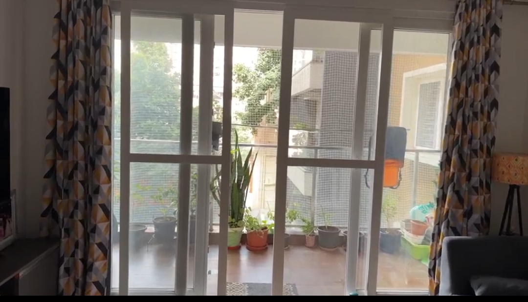 uPVC Sliding Window Mosquito Mesh Replacement at Shriram Southern Crest, JP Nagar, Bengaluru - Kutbi Aluminium Glass & Hardware (Before)