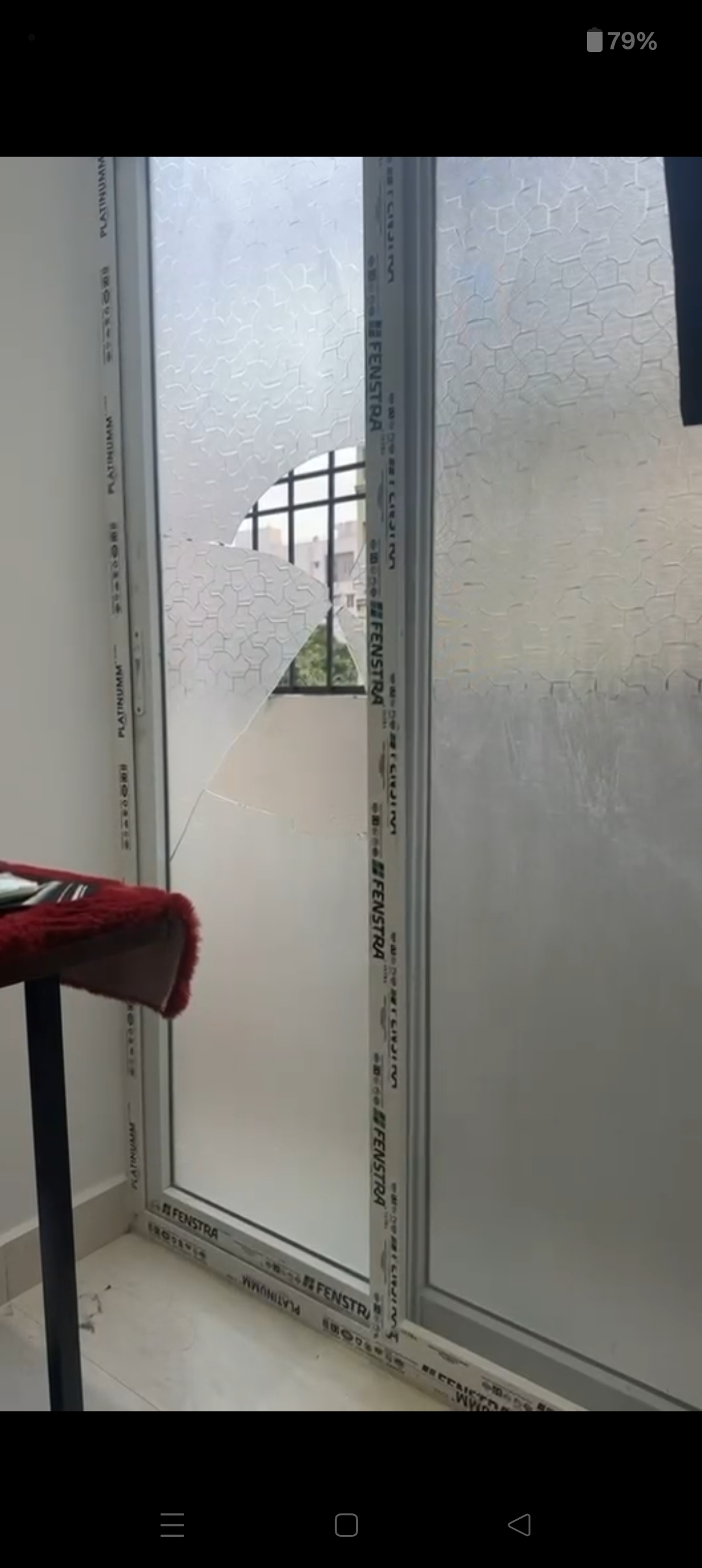 uPVC Sliding Door Broken Glass Replacement at Choodasandra, Bengaluru - Kutbi Aluminium Glass & Hardware (Before)