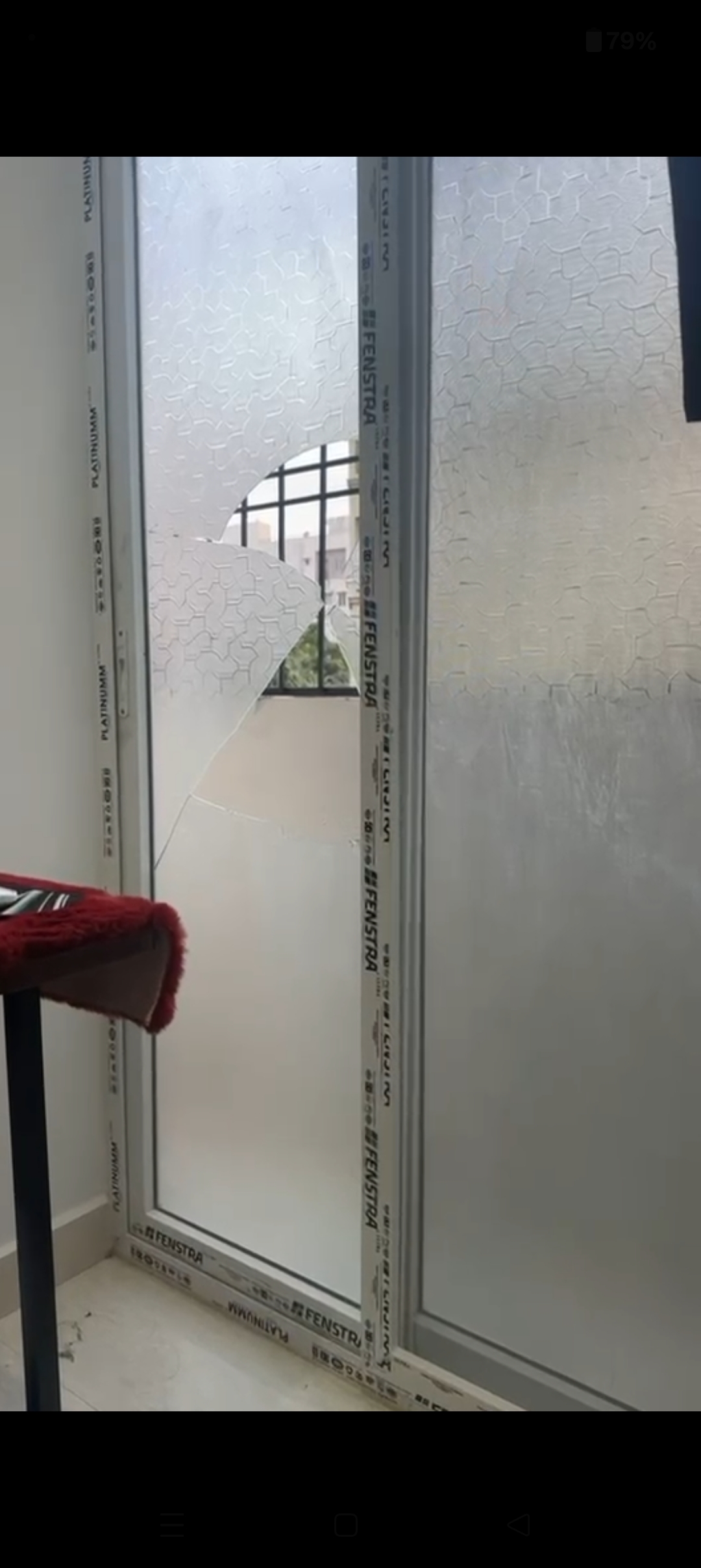 uPVC Sliding Door Broken Glass Replacement at Choodasandra, Bengaluru - Kutbi Aluminium Glass & Hardware (Before)