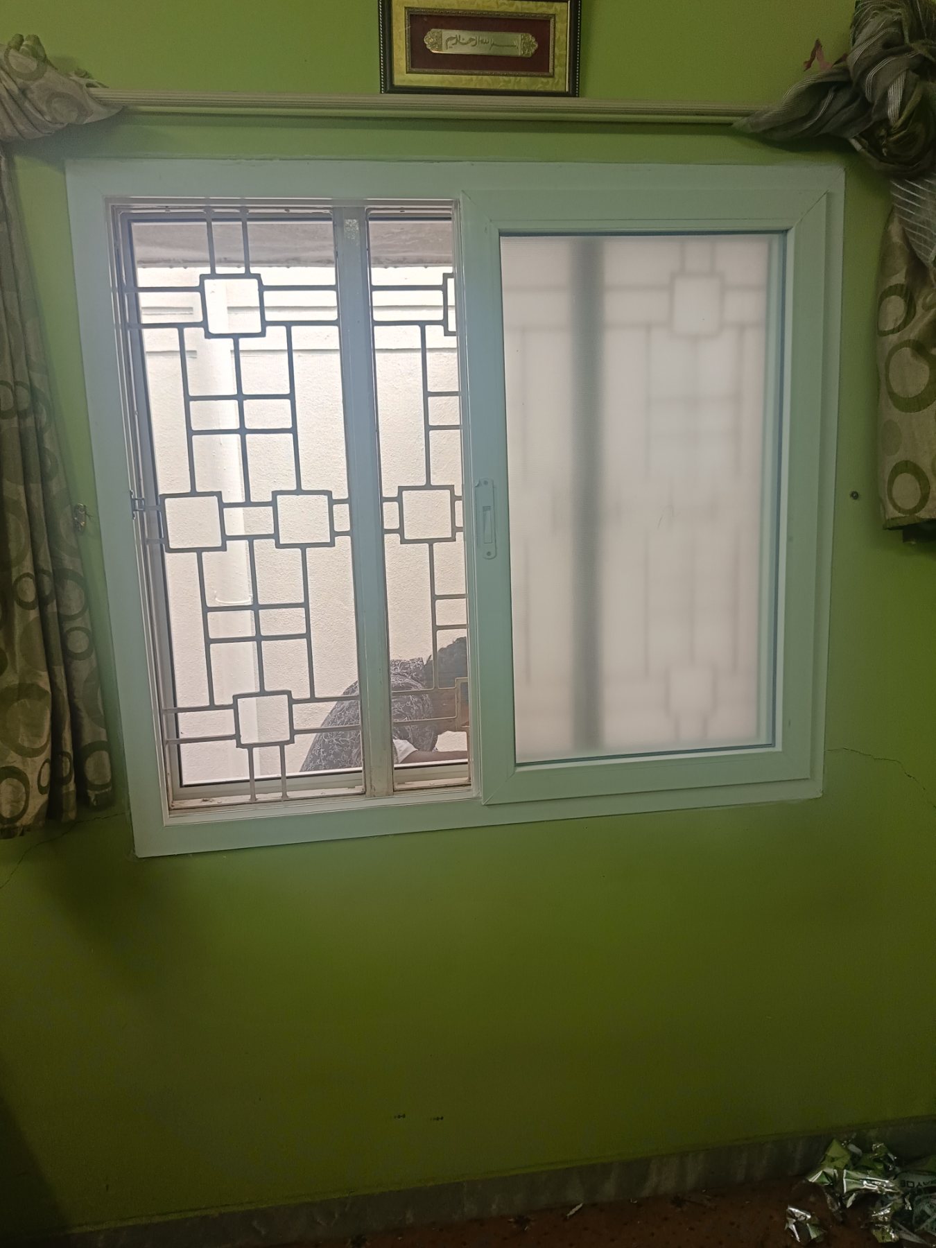 uPVC Sliding Window Installation with Mosquito Mesh at Bohra Layout, Bengaluru - Kutbi Aluminium Glass & Hardware