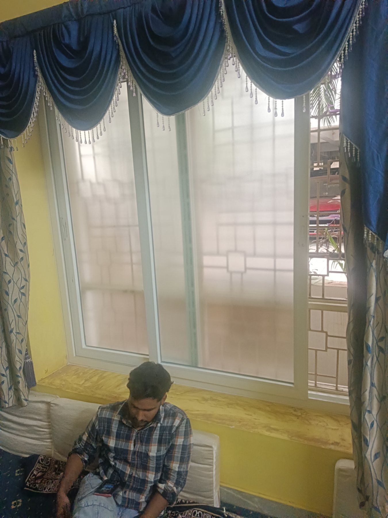 uPVC Sliding Window Installation with Mosquito Mesh at Bohra Layout, Bengaluru - Kutbi Aluminium Glass & Hardware