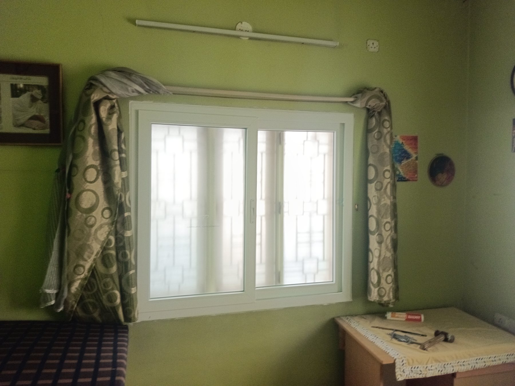 uPVC Sliding Window Installation with Mosquito Mesh at Bohra Layout, Bengaluru - Kutbi Aluminium Glass & Hardware