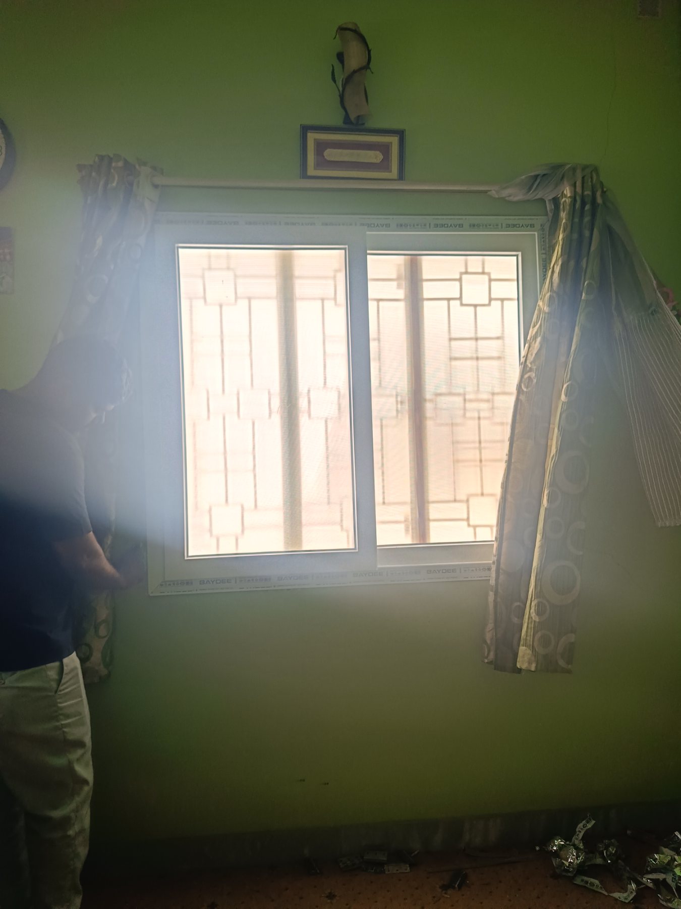 uPVC Sliding Window Installation with Mosquito Mesh at Bohra Layout, Bengaluru - Kutbi Aluminium Glass & Hardware