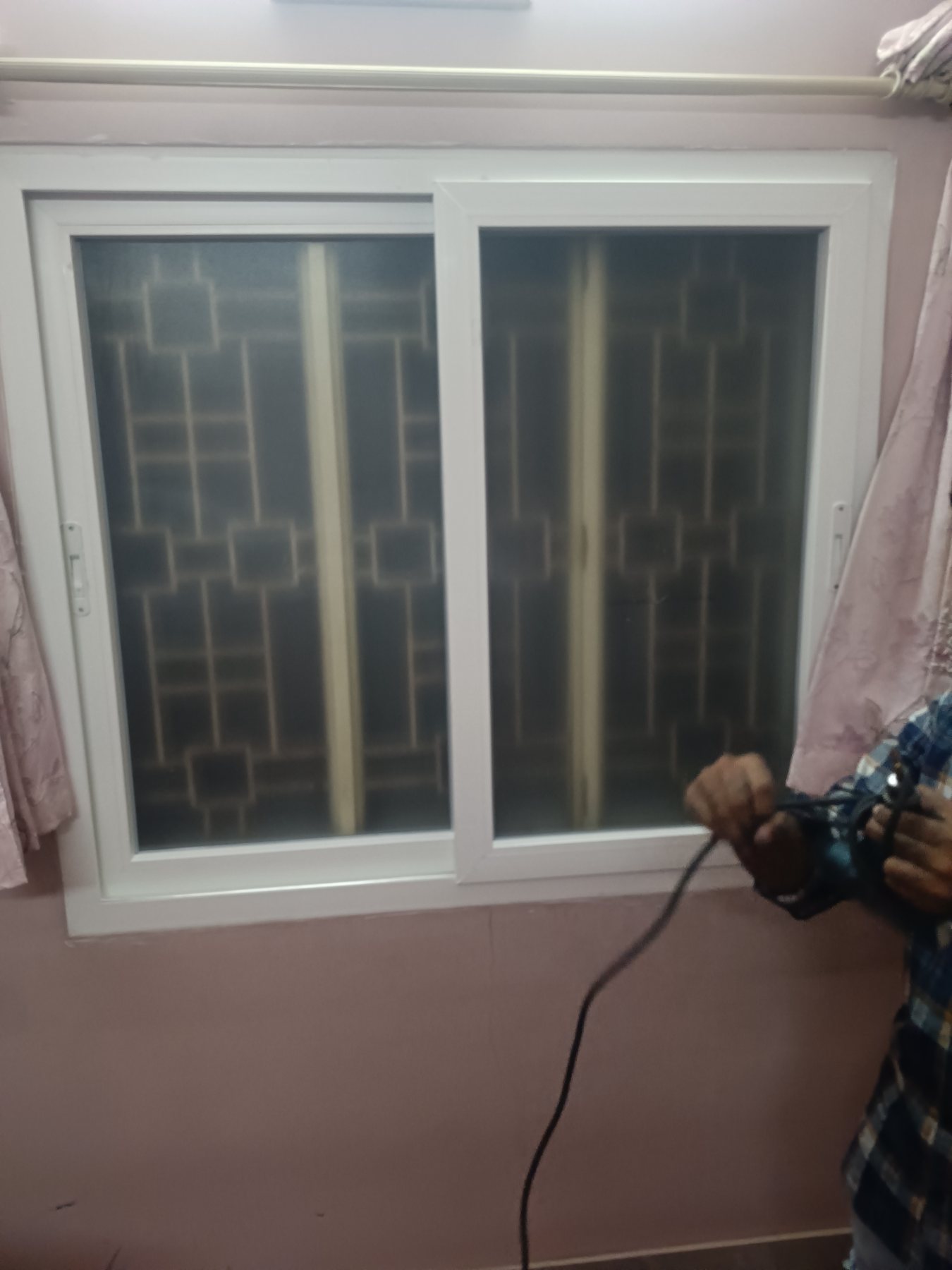 uPVC Sliding Window Installation with Mosquito Mesh at Bohra Layout, Bengaluru - Kutbi Aluminium Glass & Hardware